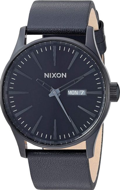 Nixon Men’s A105 Sentry 42mm Stainless Steel Leather Quartz Movement