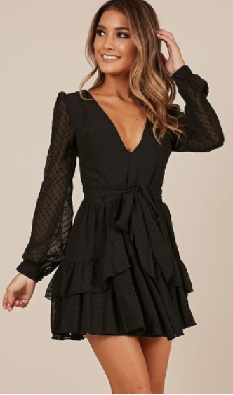 Black Ruffled Dress