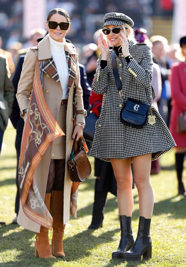 Plaid Shirts with Neutral Trench Coats, Scallop Skirts, and Rain Boots