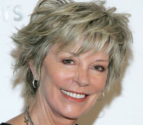 1. Short Shaggy Cut For Older Women With Small Rims