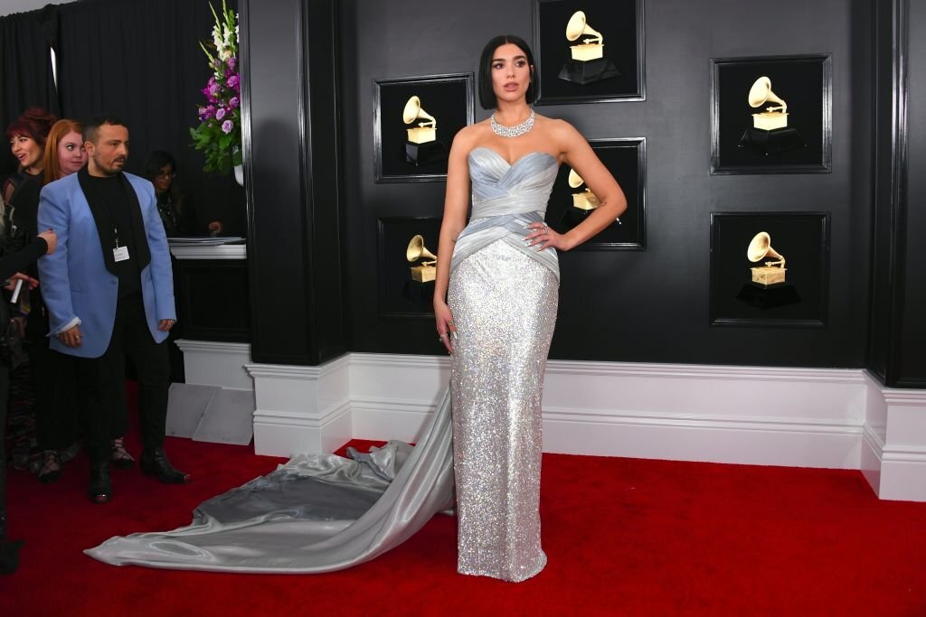 English singer-songwriter Dua Lipa arrives for the 61st Annual Grammy Awards on February 10, 2019, in Los Angeles. (Photo by VALERIE MACON / AFP)  