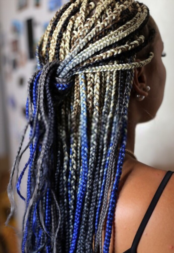 Blue Braided Hair