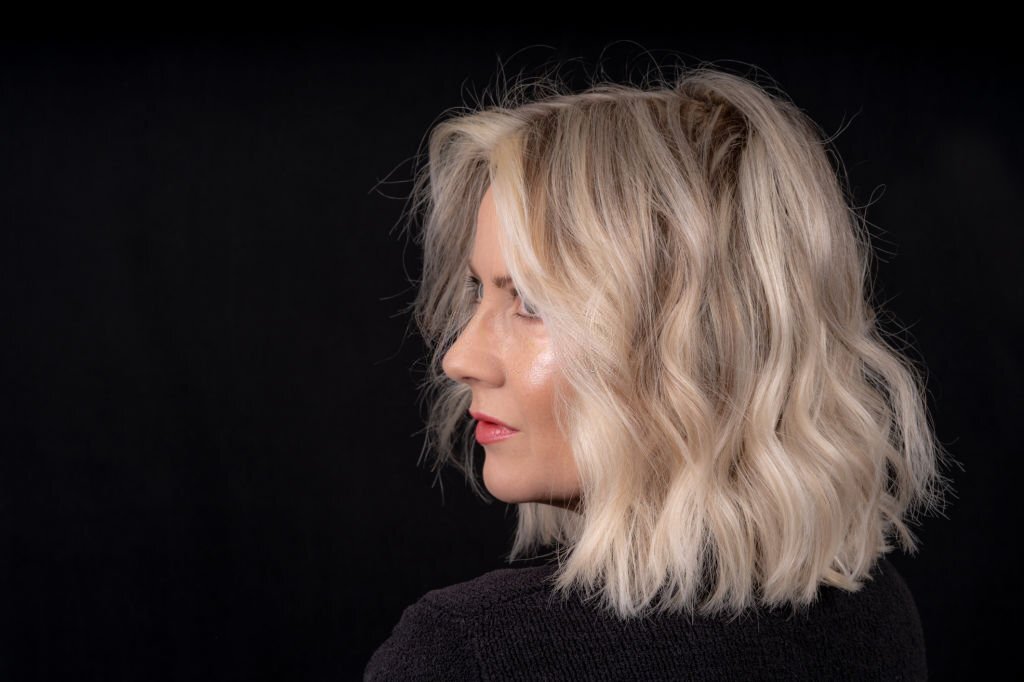 Black And Blonde Blunt Cut On Length