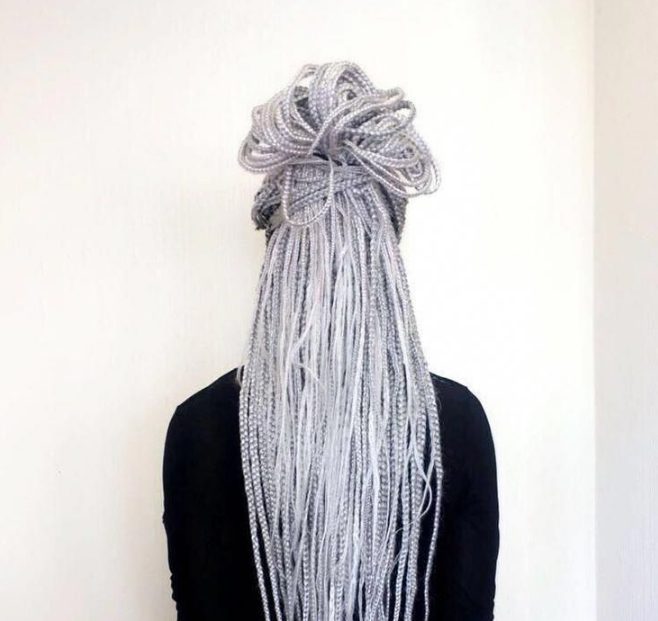 15 Cool Box Braids Hairstyle In Silver Grey Color Hood MWR Image 10 131