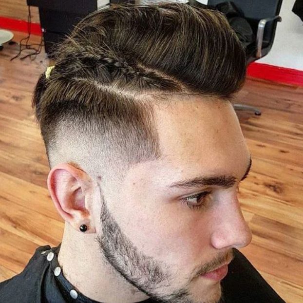 Cornrow braids with aspect undercut
