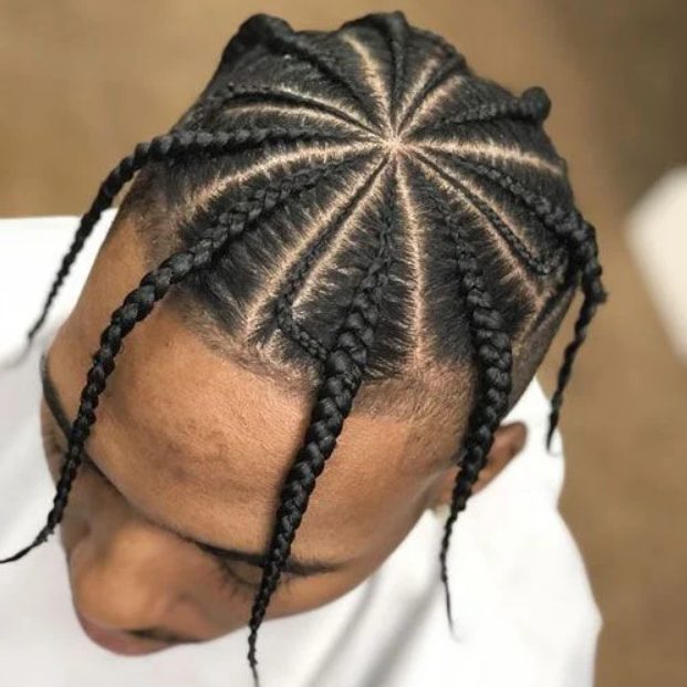 Round cornrow braids