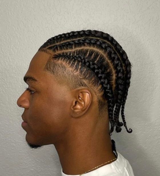 Cornrow braids with taper