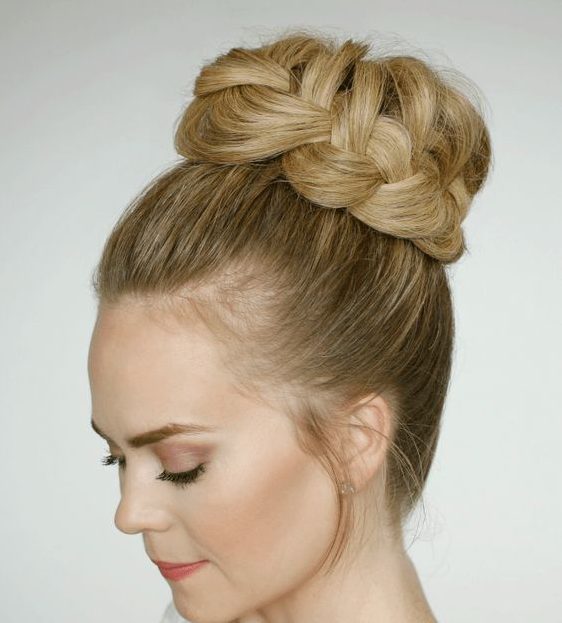 French braid high bun