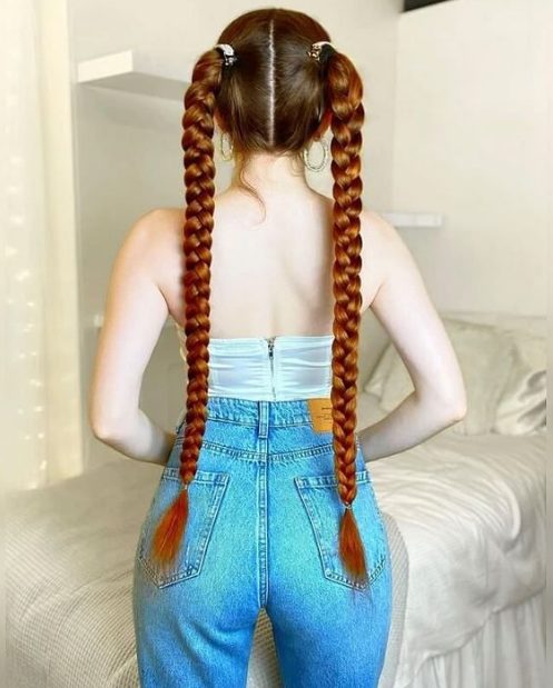 Two ponytails braid