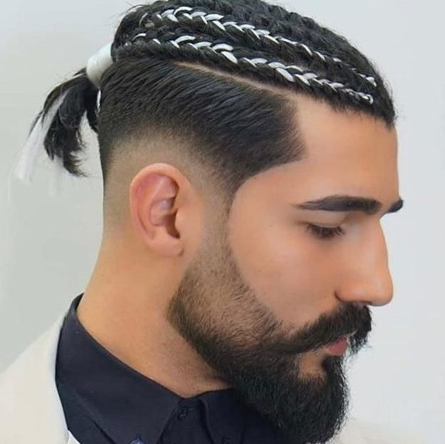 Undercut with box cornrow braids