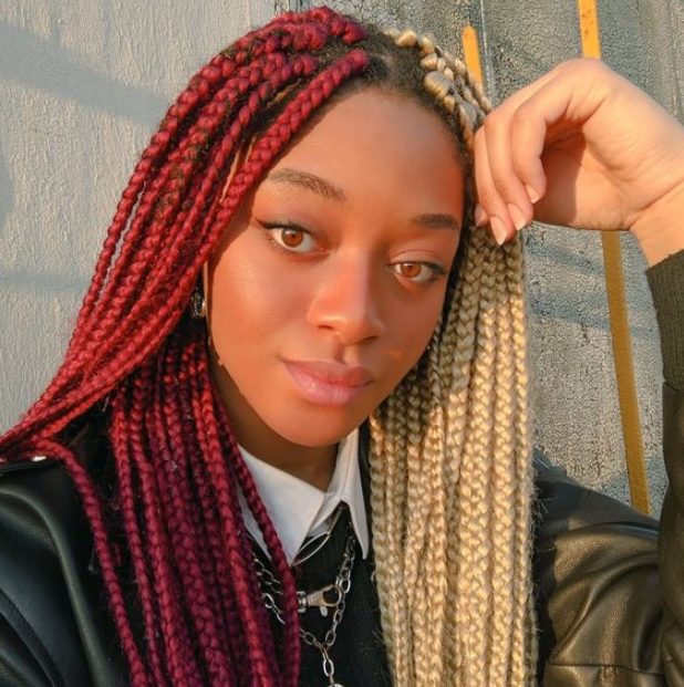 Red and Blonde Box Braids