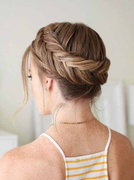 Halo braid with bun