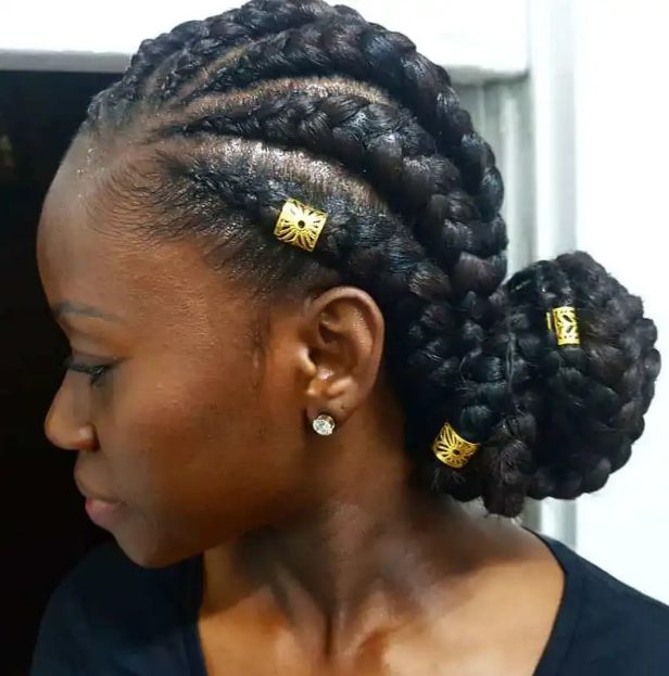 Chunky Low Bun Stitch Braids