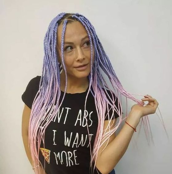 Mauve pink ombre box braids