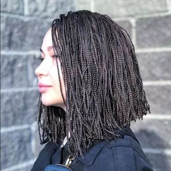 Inverted bob box braids