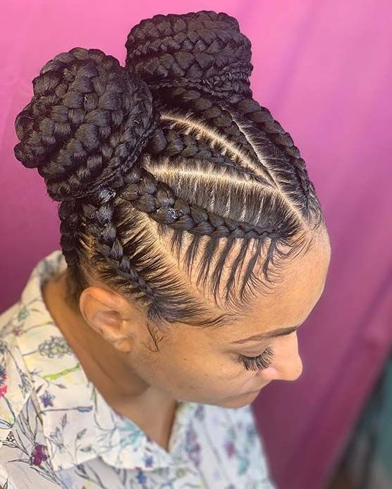 Double Buns Stitch Braids