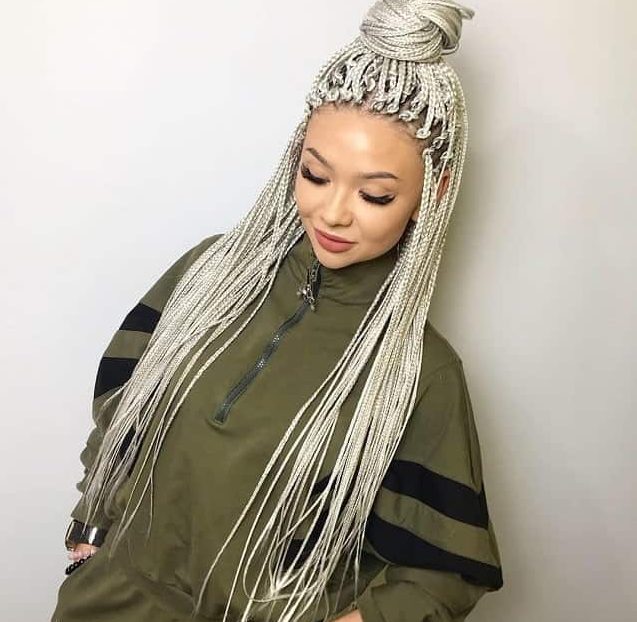  Silver and gray braids