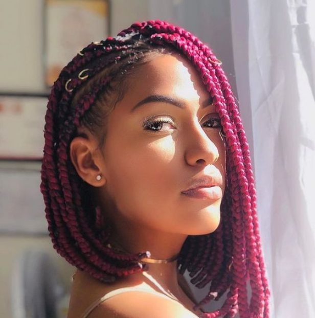  Box Braids with Shoulder-Length