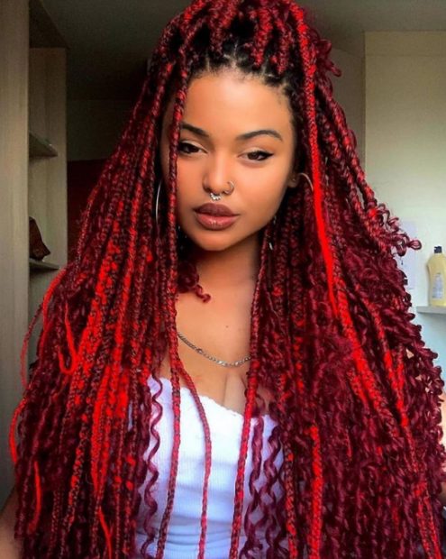 30 Stunning Red Box Braid HairStyle Ideas - Hood MWR