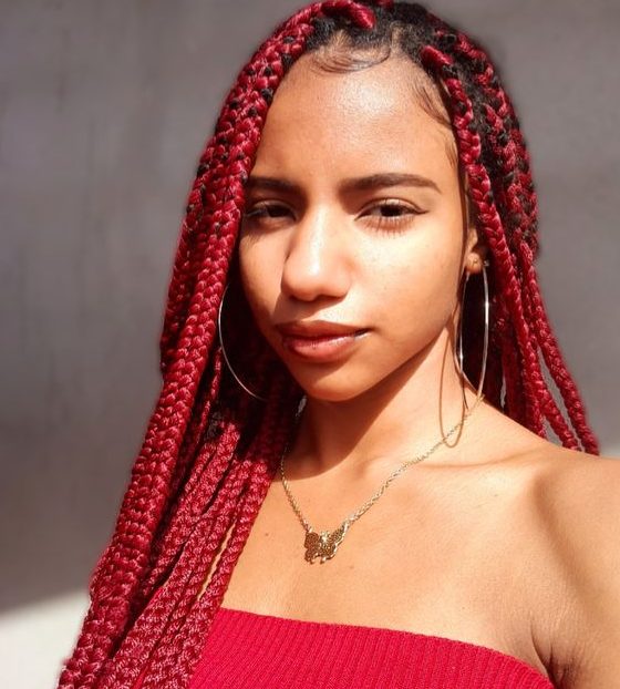 Medium Red Box Braids