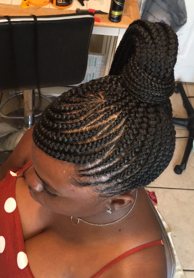 Cornrow braided ponytail