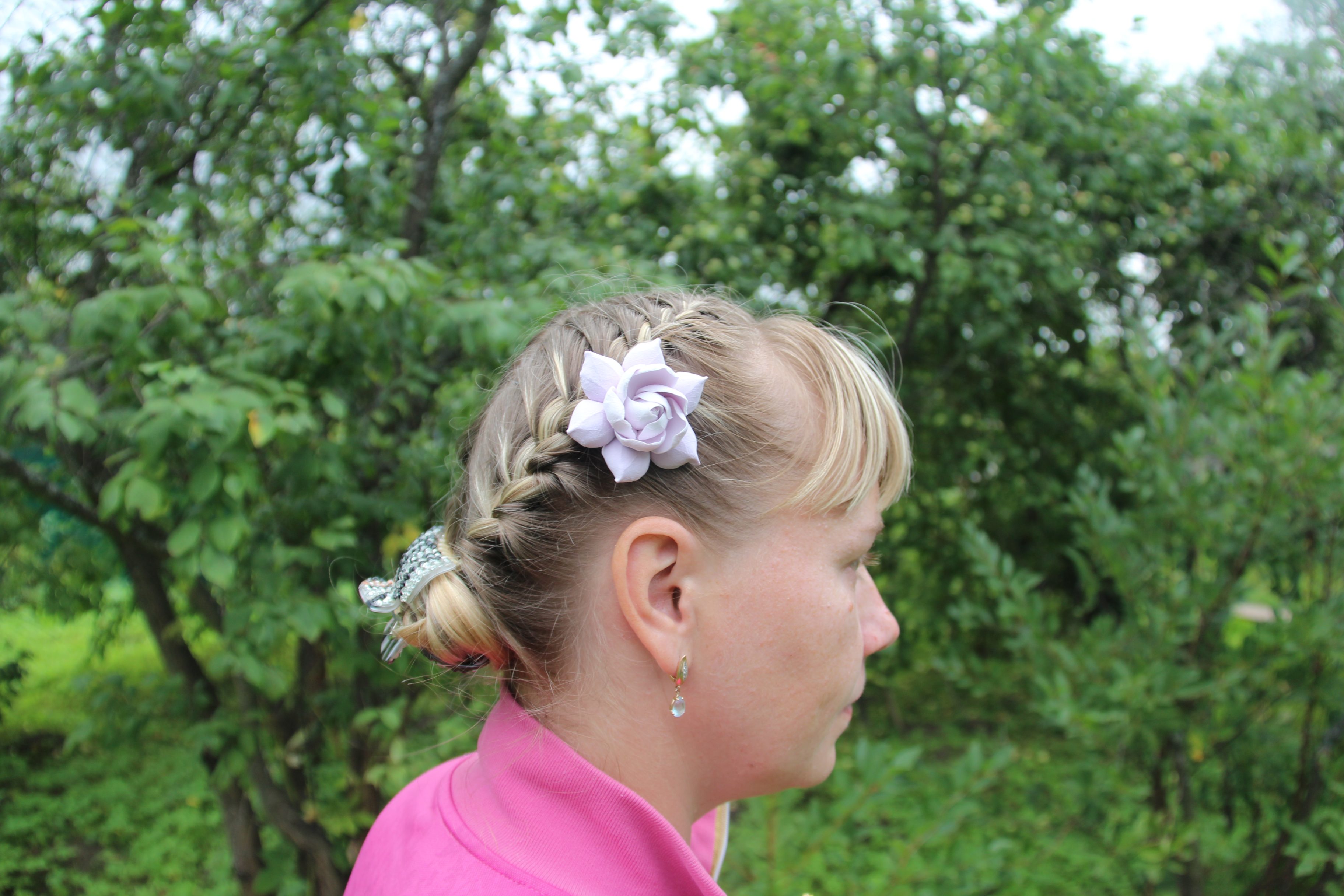 Side Heart Braid With Flower