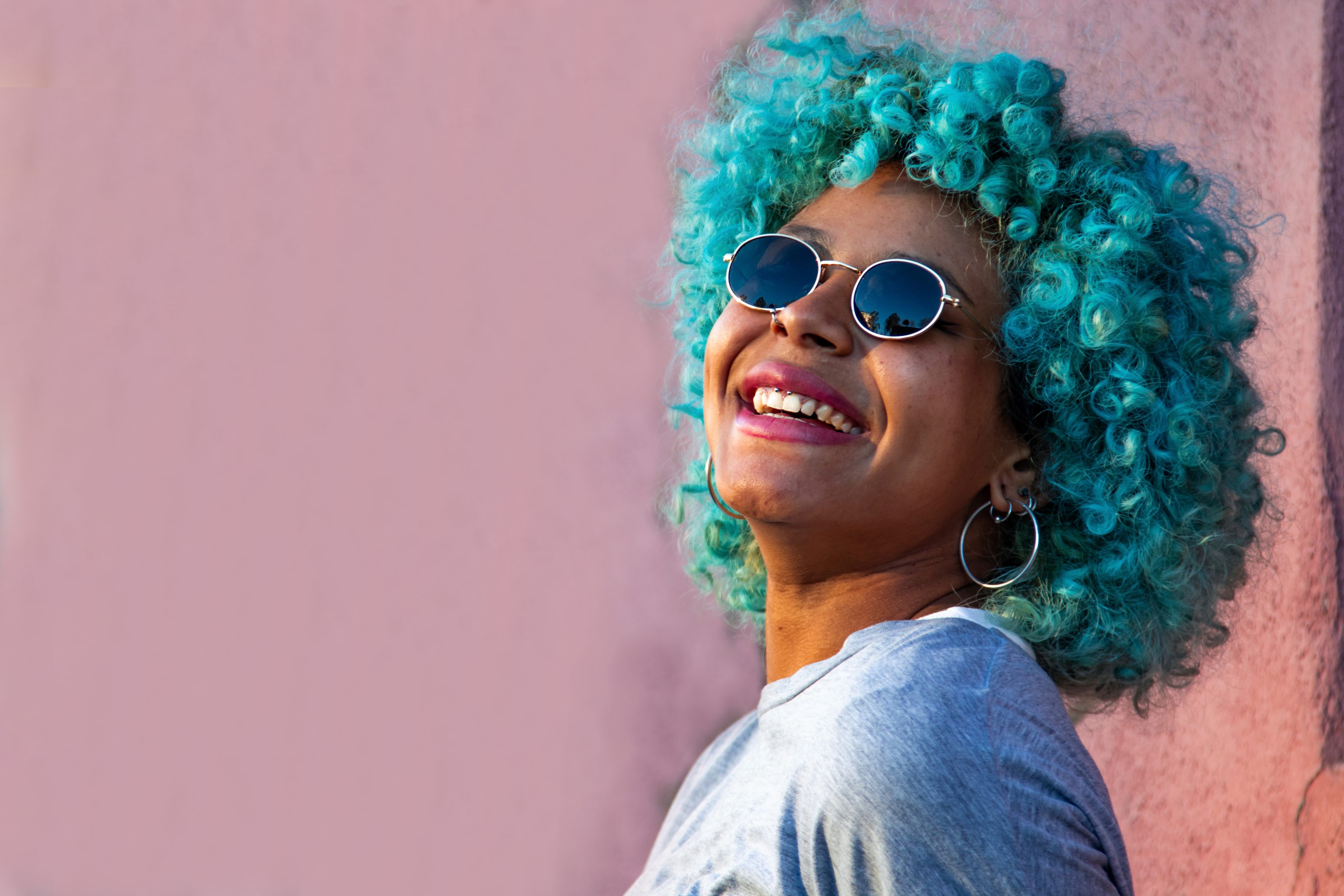 Blue Curly Hair