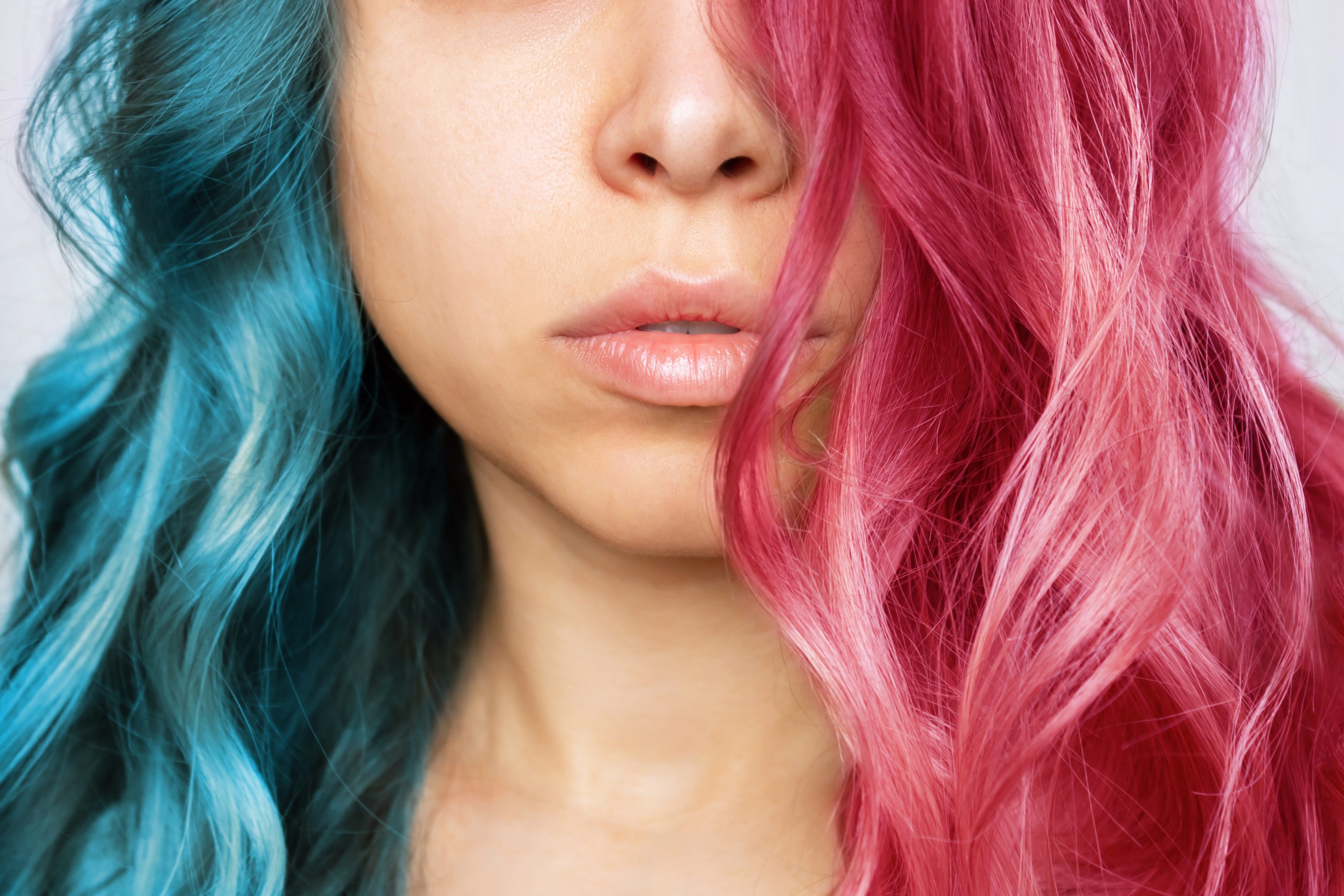 Half Pink Half Blue Hair