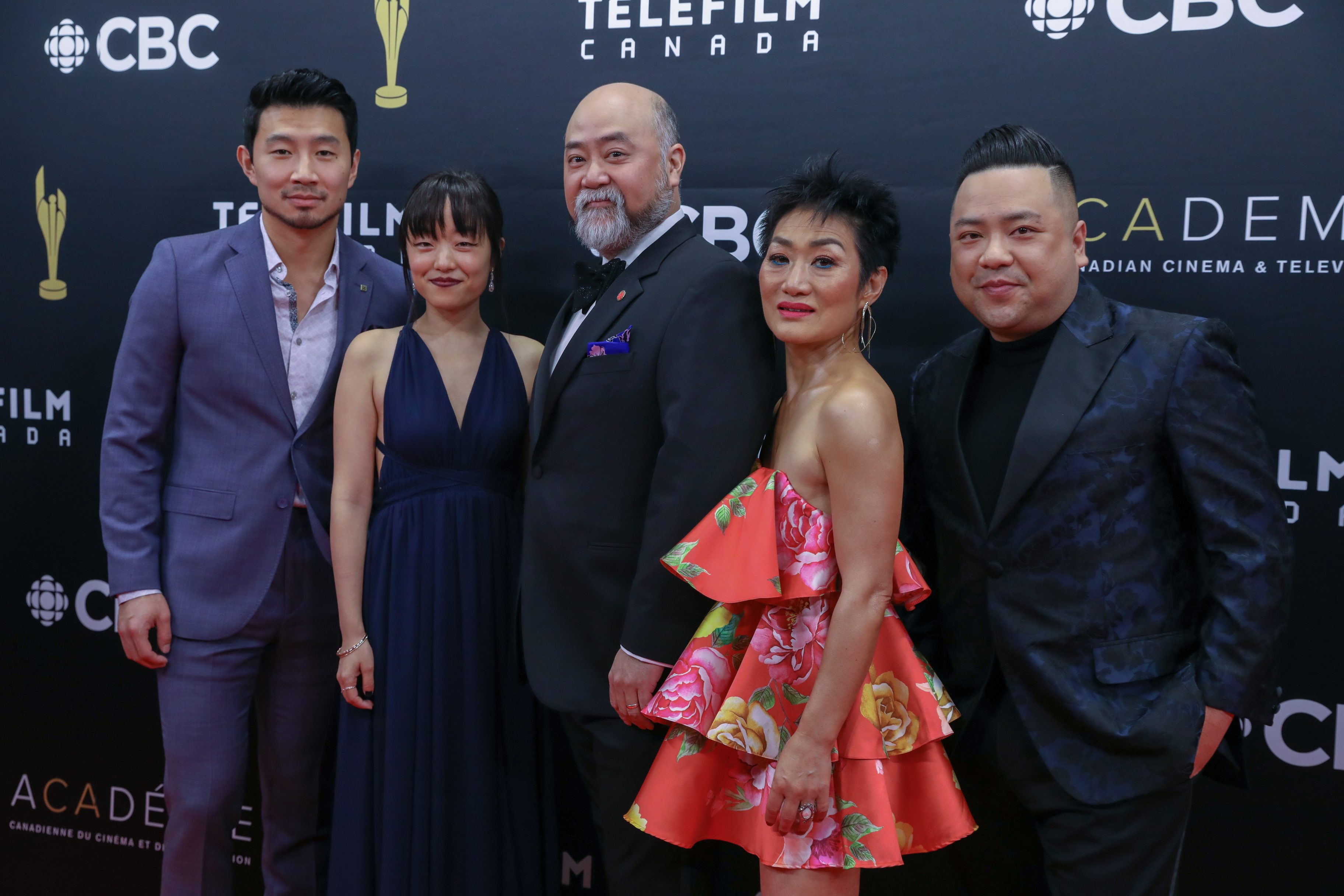 Paul Sun-Hyung Lee, Jean Yoon, Andrea Bang, Simu Liu, Andrew Phung at 2019 Canadian Screen Awards.

