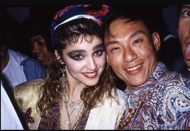 Backstage during one of Madonna's concerts in June of 1985