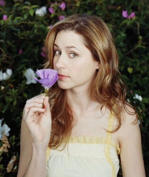 Jenna Fische and flower
