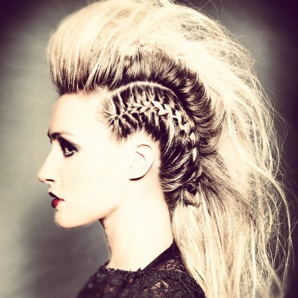  Braided Crimped Mohawk Hair