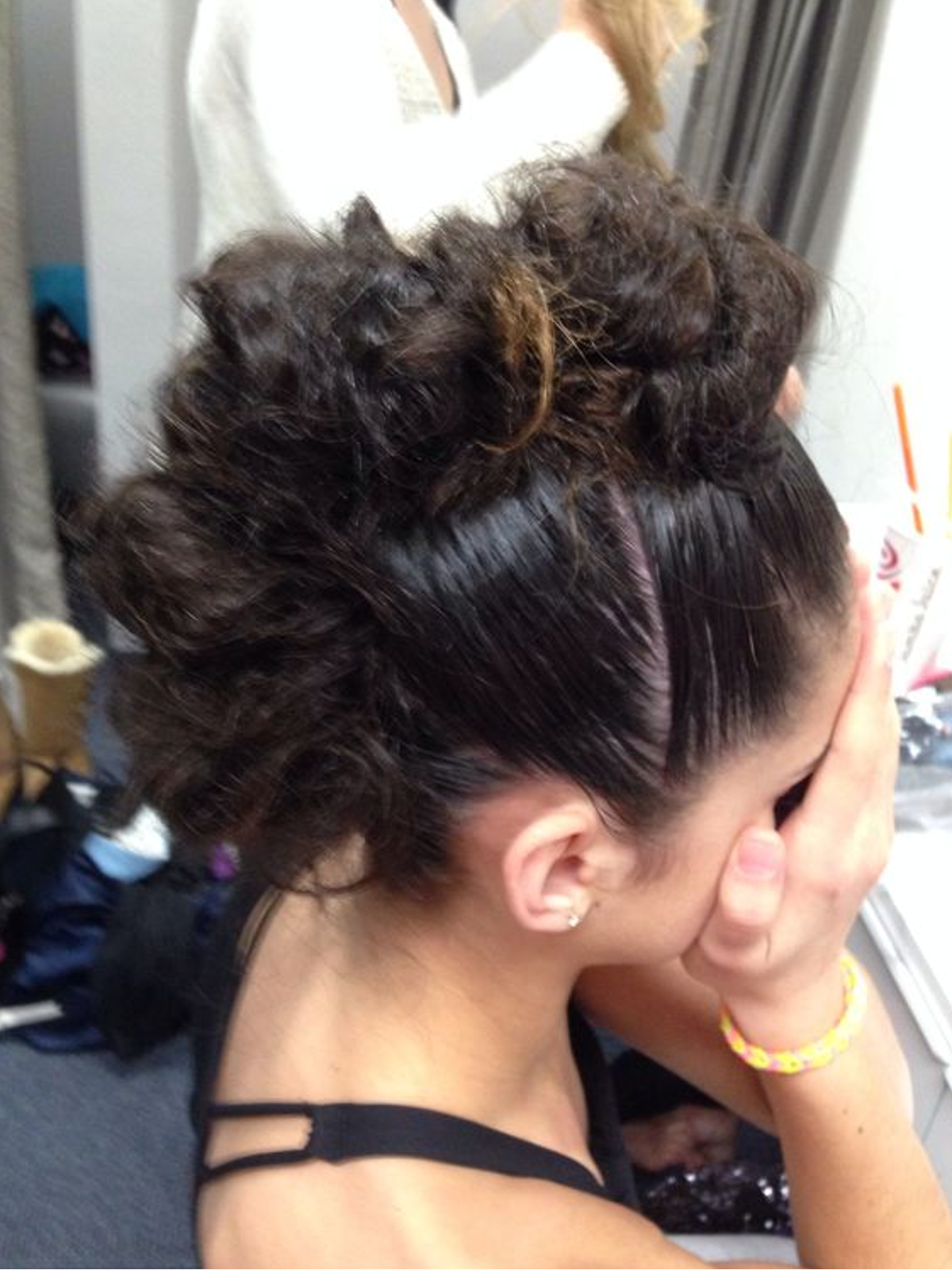 Bun Mohawk with a Mess