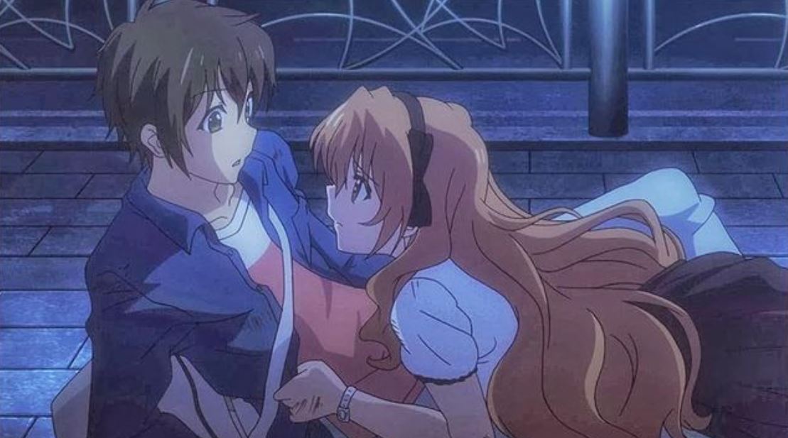 kaga kouko and tada banri (golden time) drawn by fujii_masahiro