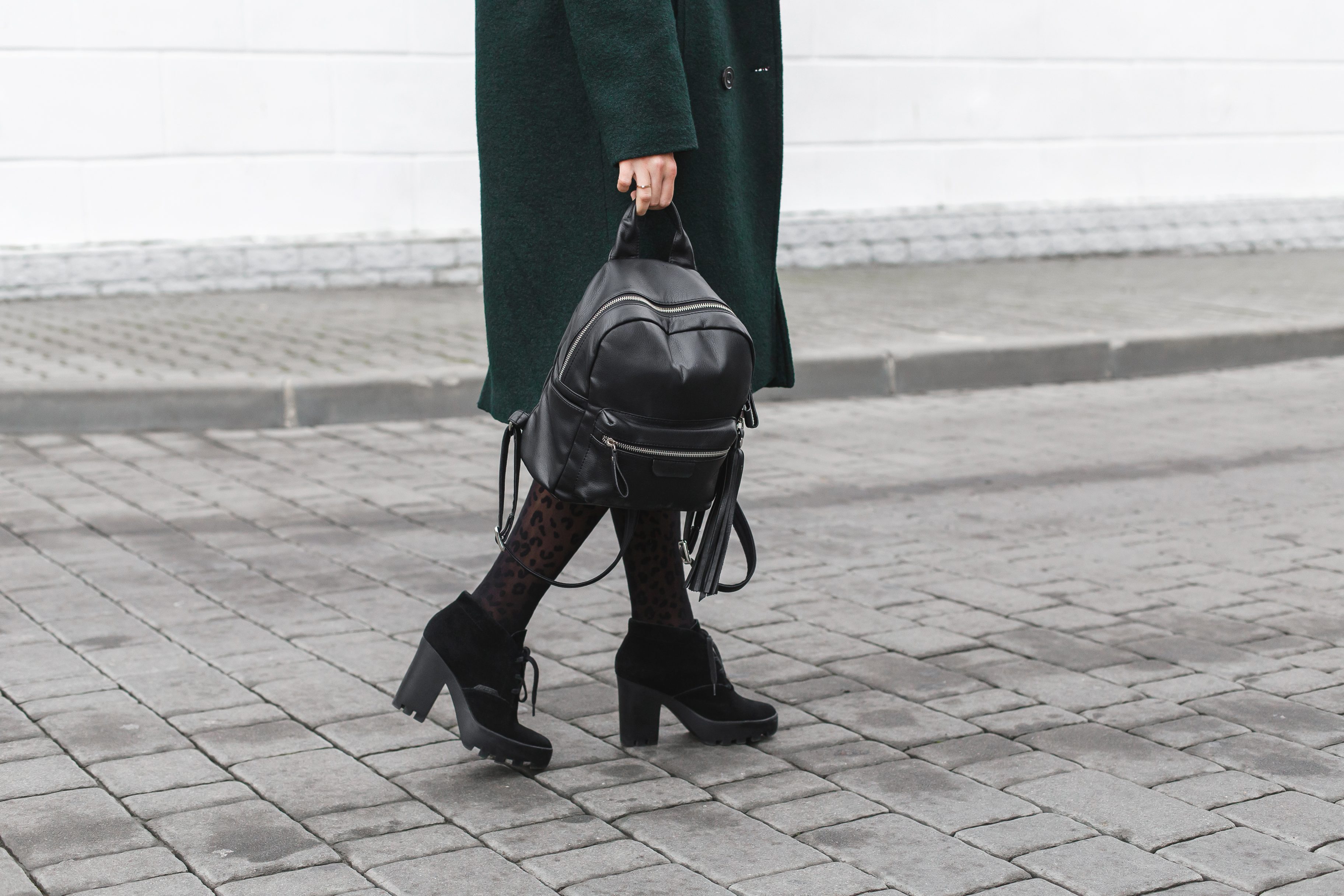 black chunky heels