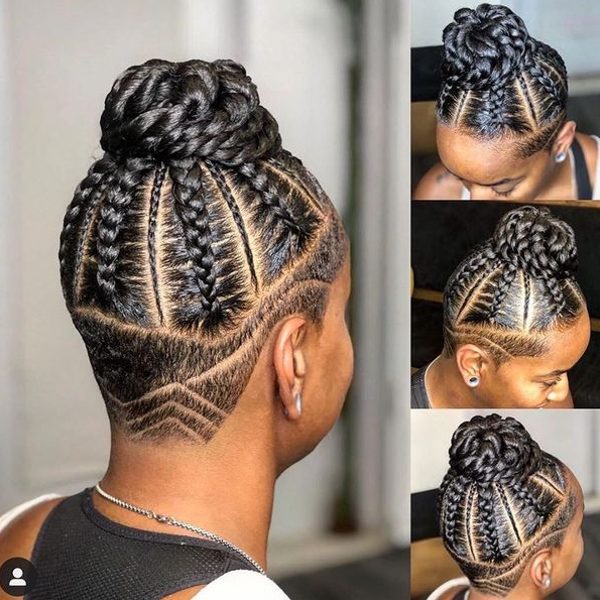 Cornrows with Top Bun