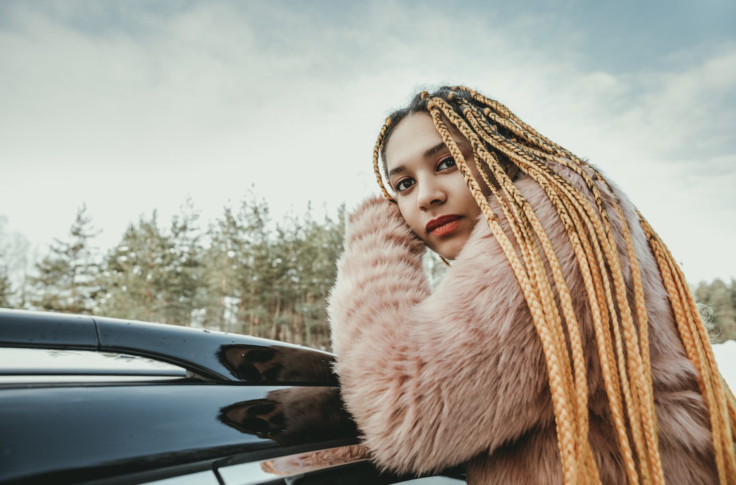 Long Brown Box Braids