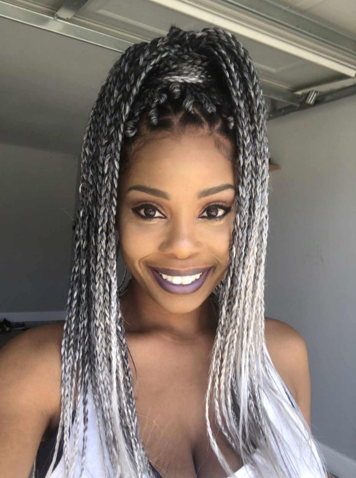 Faded Gray Mixed Braids
