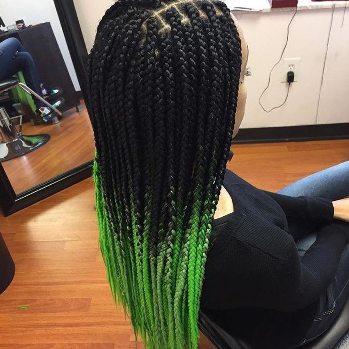 Green Ombre Braids