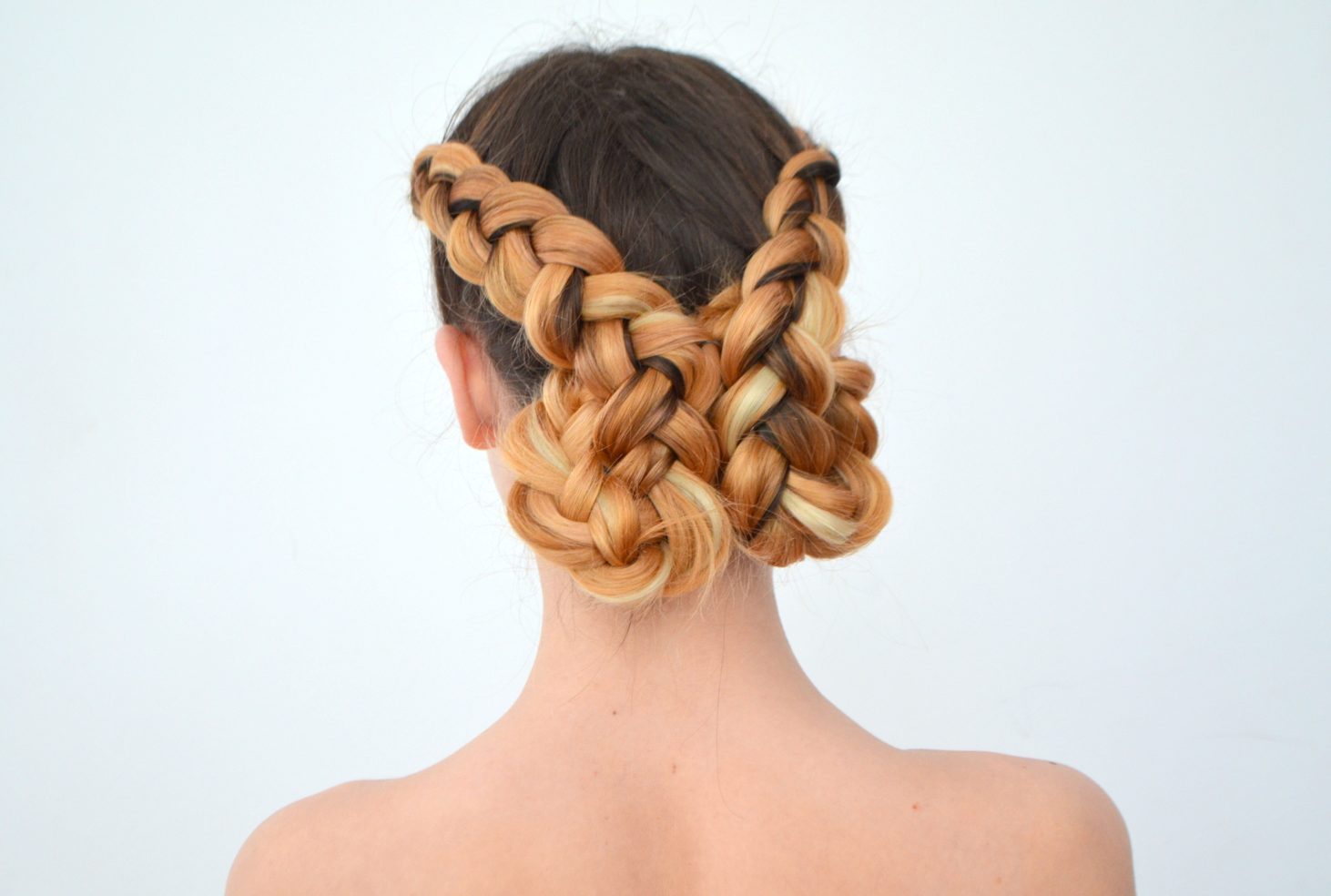 Ombre Half-Up Bun Braids