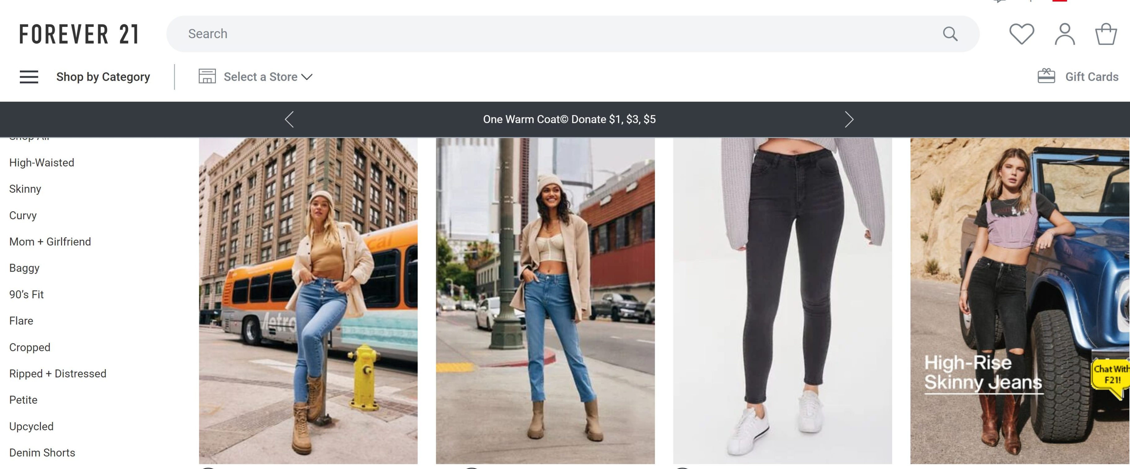 forever 21 jean sizing chart