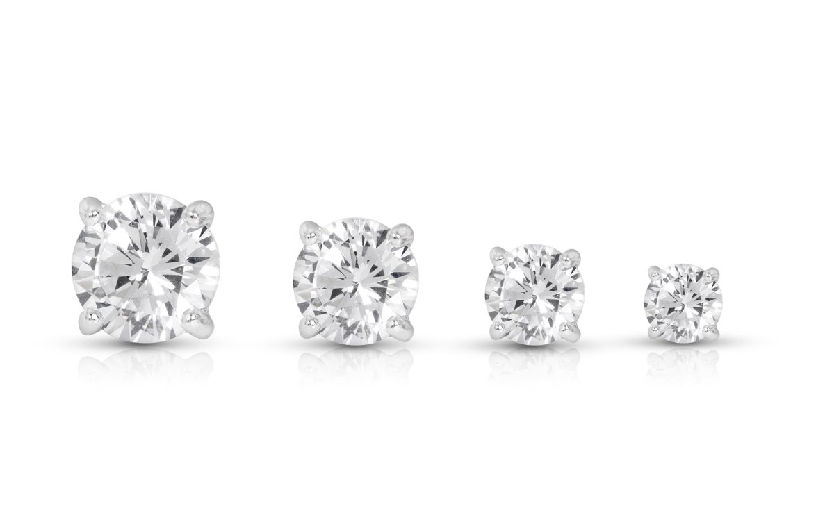 Various Sizes of Diamond Stud Earrings