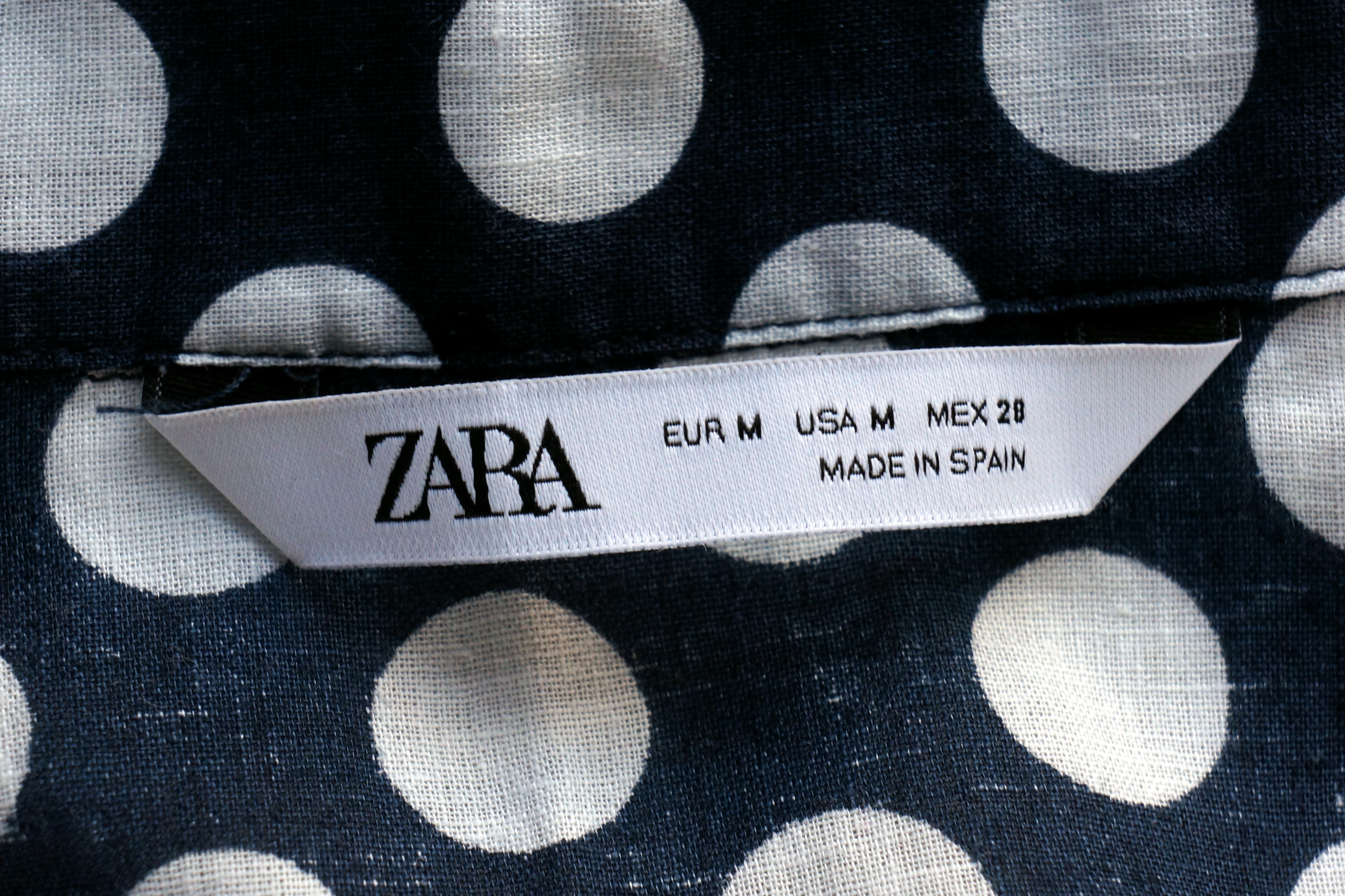 Zara Clothes Size Label