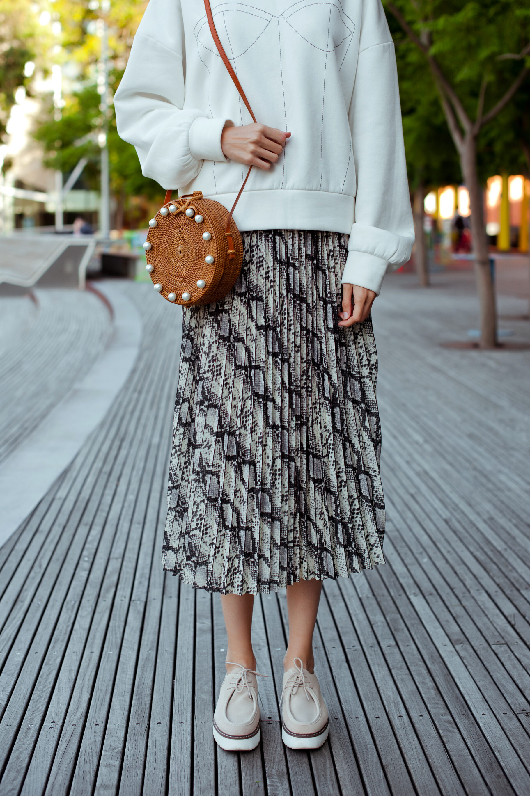 Midi Skirt With Platform Ankle Boots