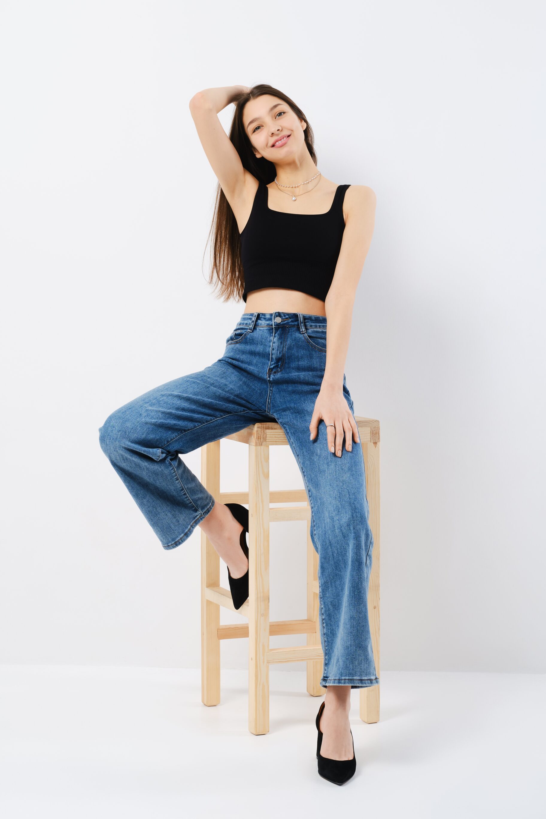 Tank Top And Wide-Leg Jeans