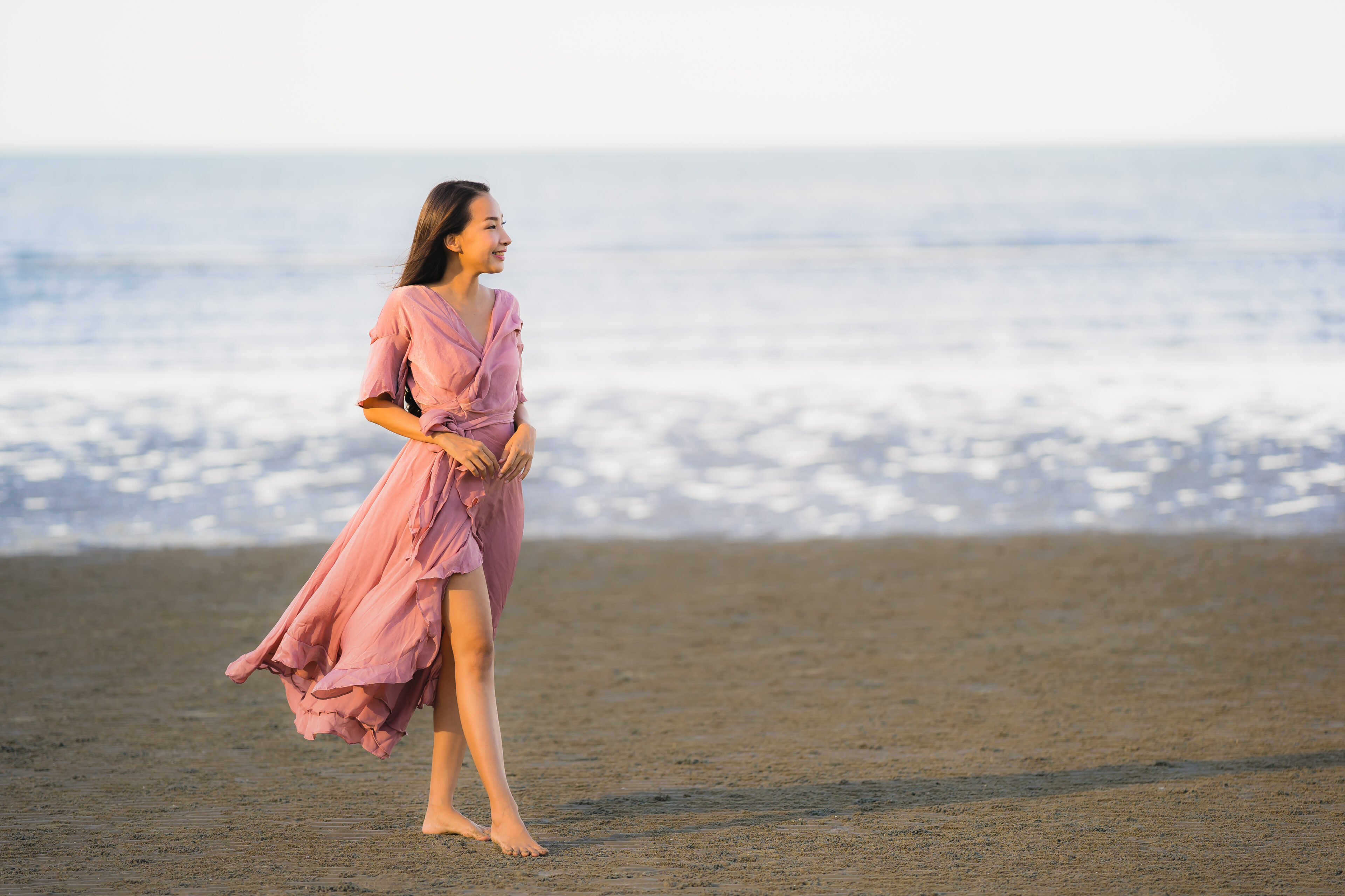  Fluffy Pink Midi Dress