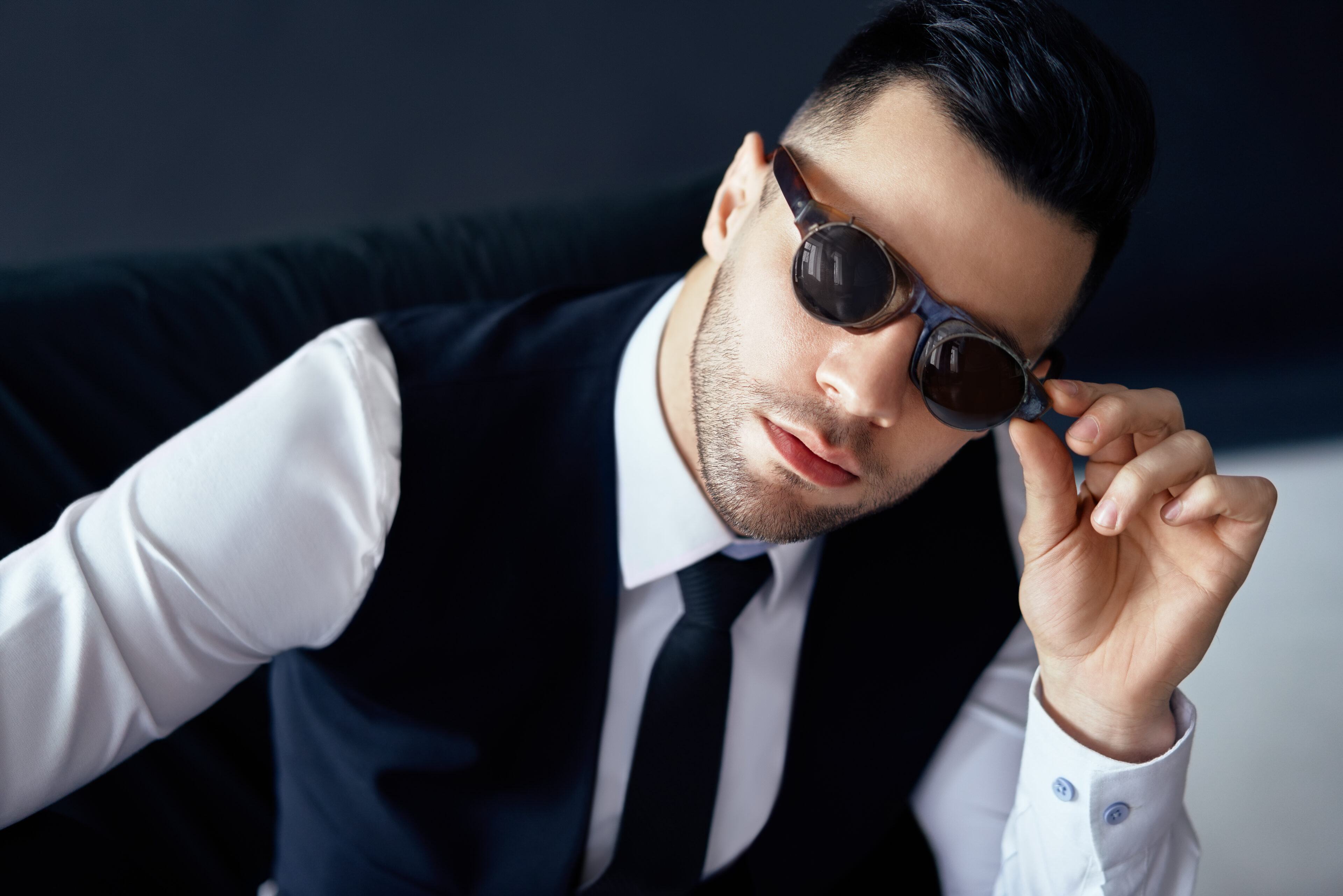 Sleeveless Vest, White Shirt, and Tie