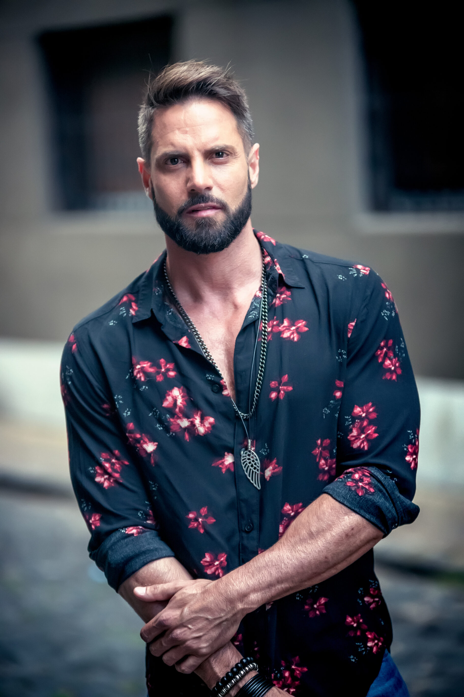 Dark Floral Pattern Shirt