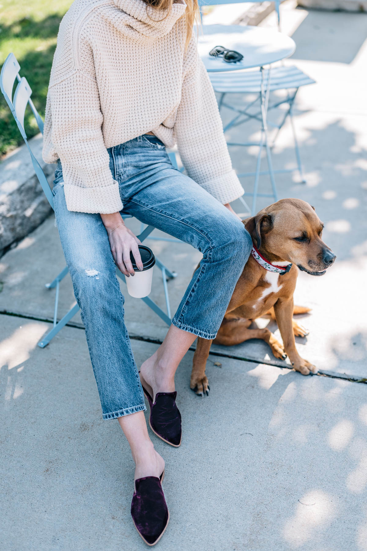 Mules With A Pair Of Jeans And A Sweater