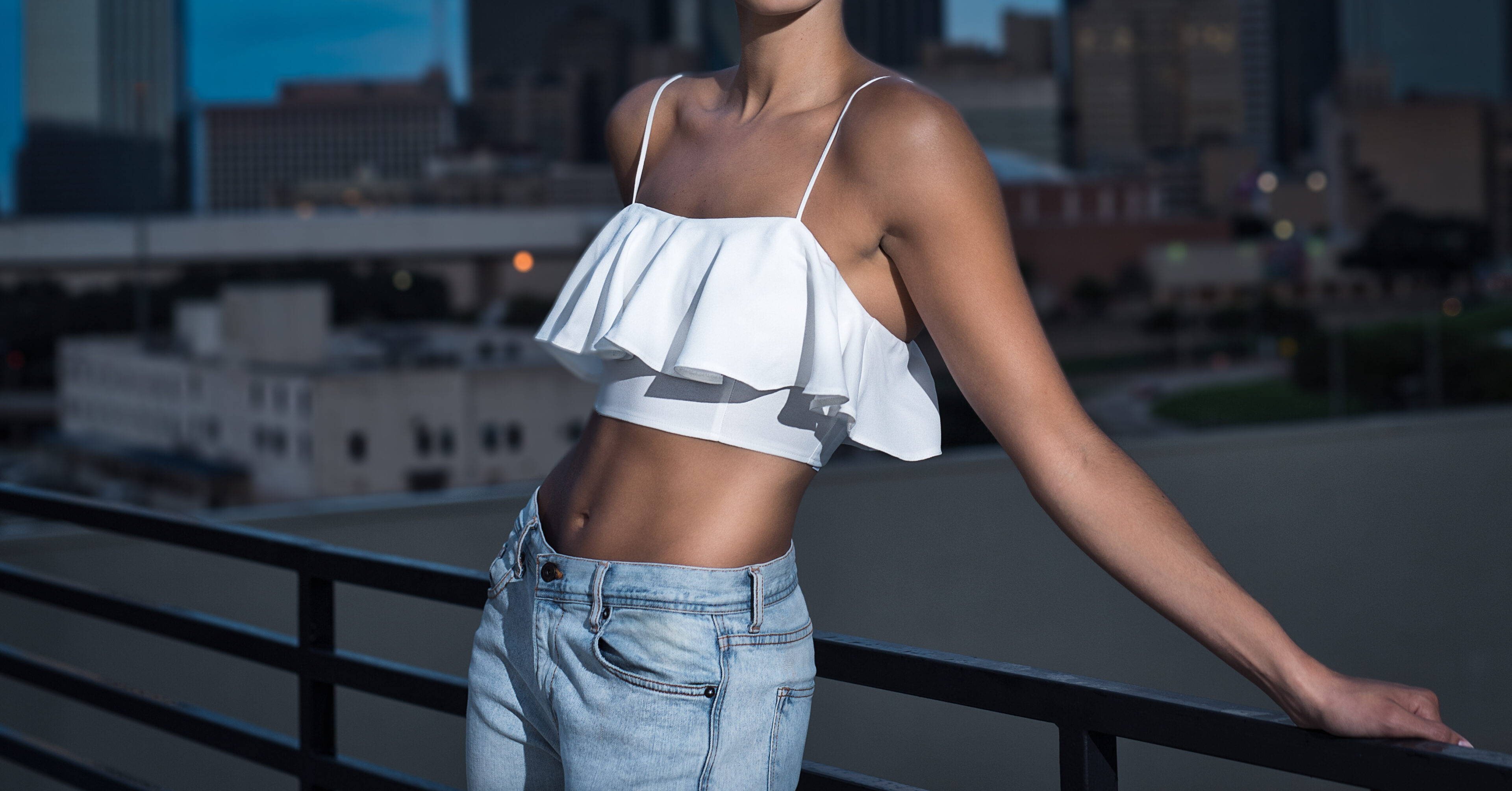 Crop Tops, Pattern Jeans, And Sneakers